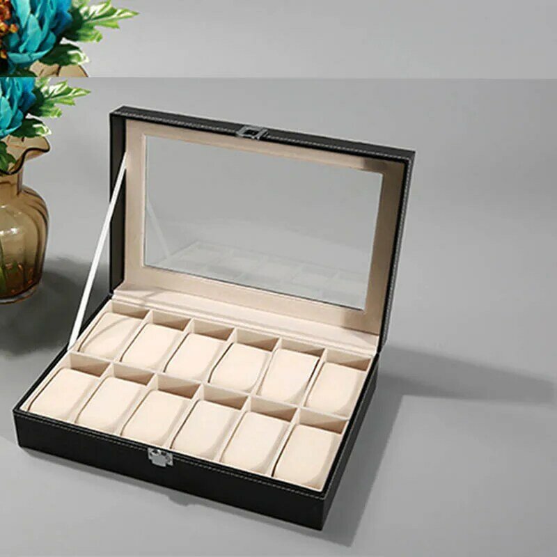 Caixa de relógio elegante, caixa organizadora para relógio fashion, conveniente, viagem, joias, coletor, caixa, venda imperdível