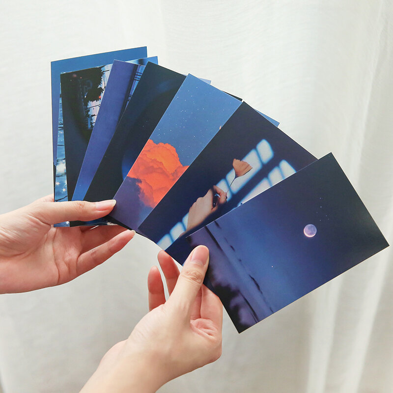 30 pçs/set moonrise reino série cartão postal ins estilo cenário cartões mensagem bênção cartão presente papelaria