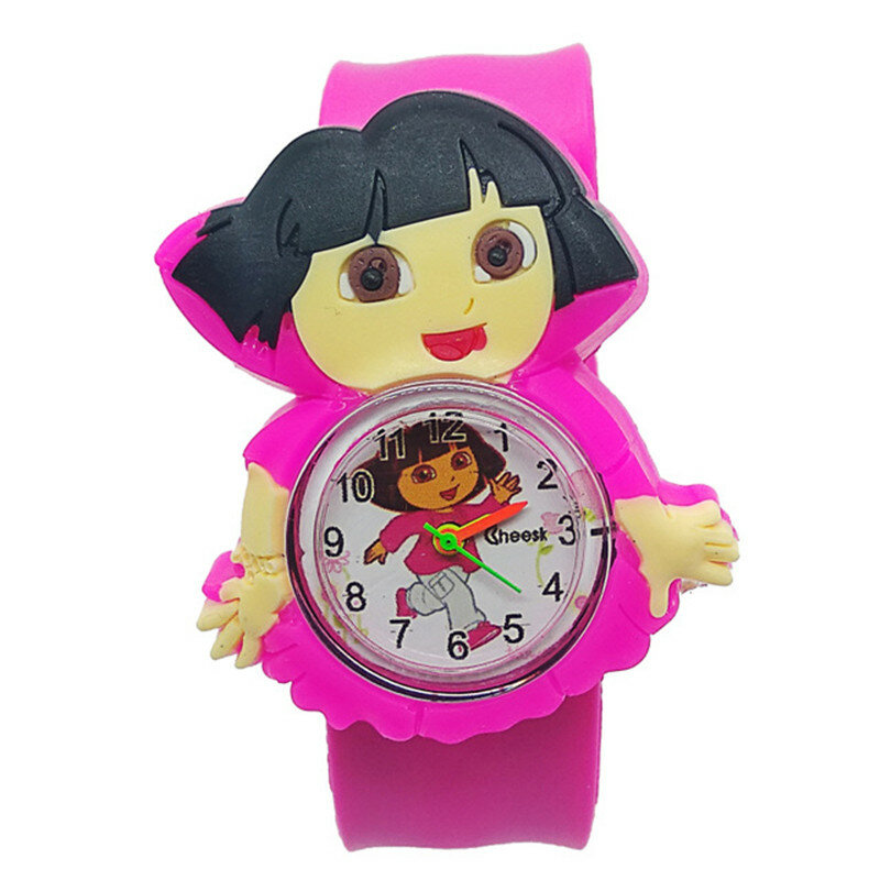 Montres à Quartz pour filles, montre-bracelet étanche avec motif de dessin animé, pour enfants