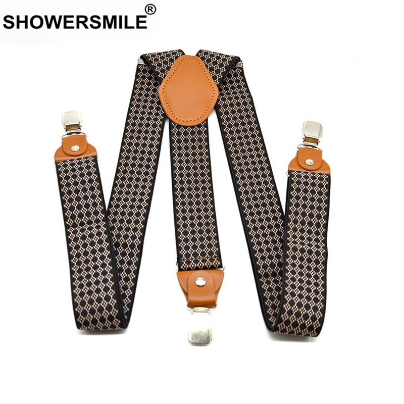 Vintage Suspenders กางเกงผู้ชาย Polka Dot ชายกางเกงเข็มขัด Y สายรัดประคองหลังชาย3คลิปกางเกงสายรัดผู้ใหญ่ Suspenders 120ซม.* 3.5ซม.