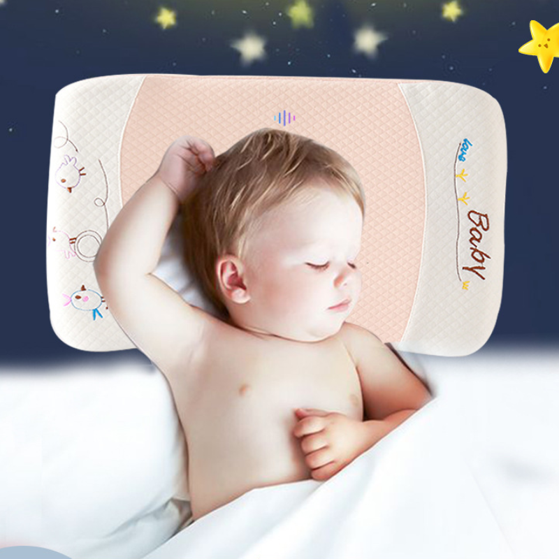 Almohada Rectangular de látex para bebé de 0 a 6 años, almohada extraíble y lavable de espuma viscoelástica con forma de rebote lento, novedad