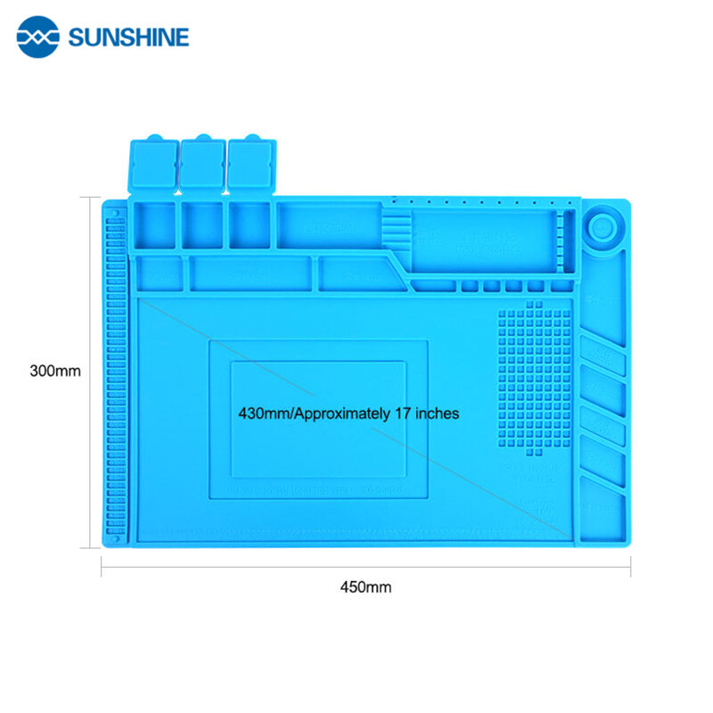 Теплоизоляционная Силиконовая накладка S-160, паяльный коврик для ремонтной станции, платформа для обслуживания SUNSHINE ремонт телефона PCB