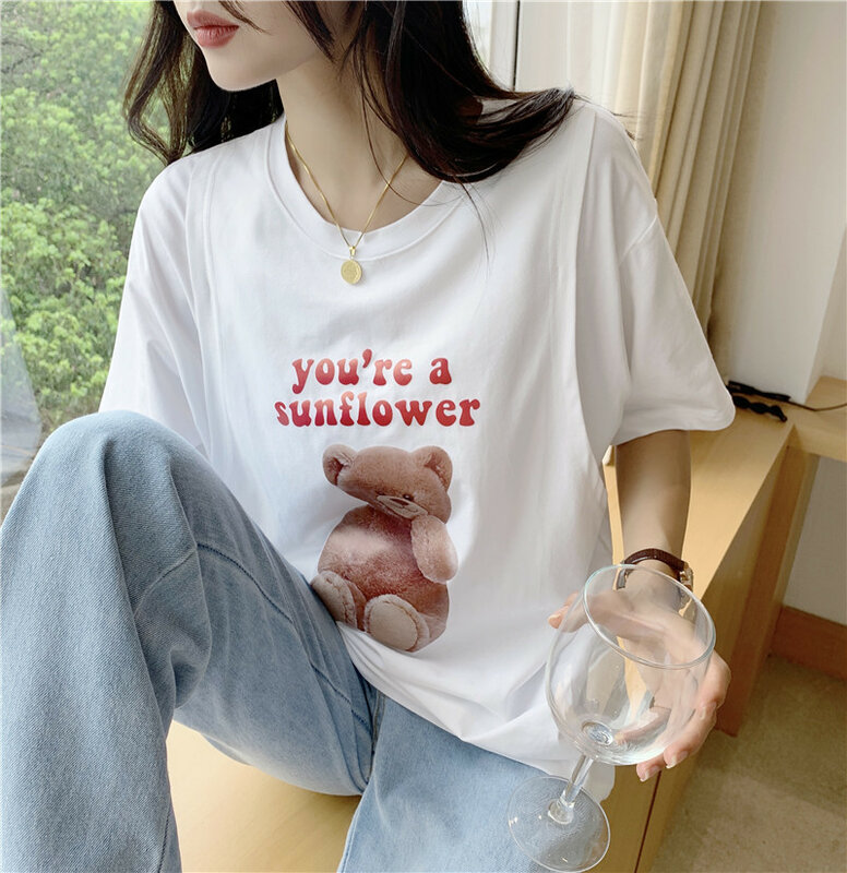 Camiseta de manga corta con abertura frontal para mujer, camisa Sexy informal de Color a juego, con pecho fácil de tocar, 2021