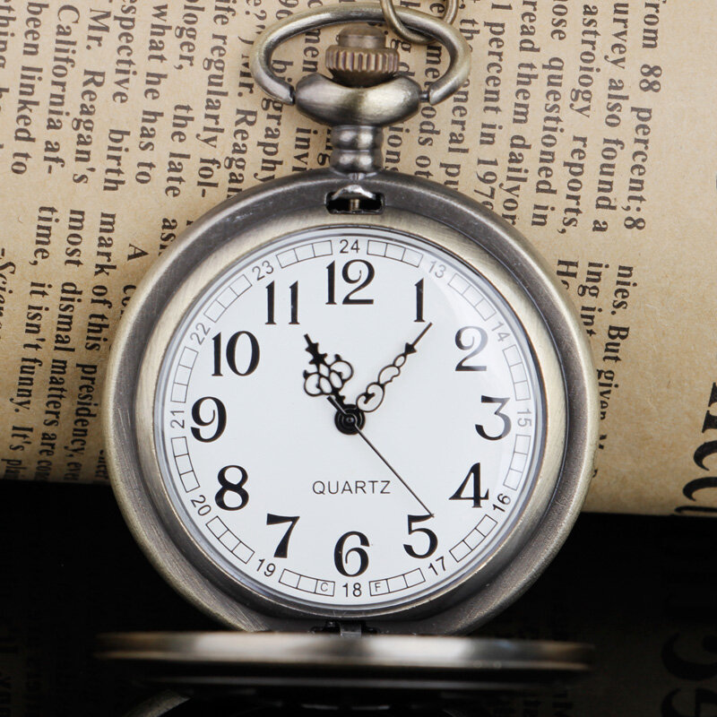 นาฬิกาพกควอตซ์มีปีกแบบสตีมพังค์พร้อมสร้อยคอโซ่นาฬิกาของขวัญสำหรับผู้หญิงนาฬิกามีสายโซ่สีบรอนซ์