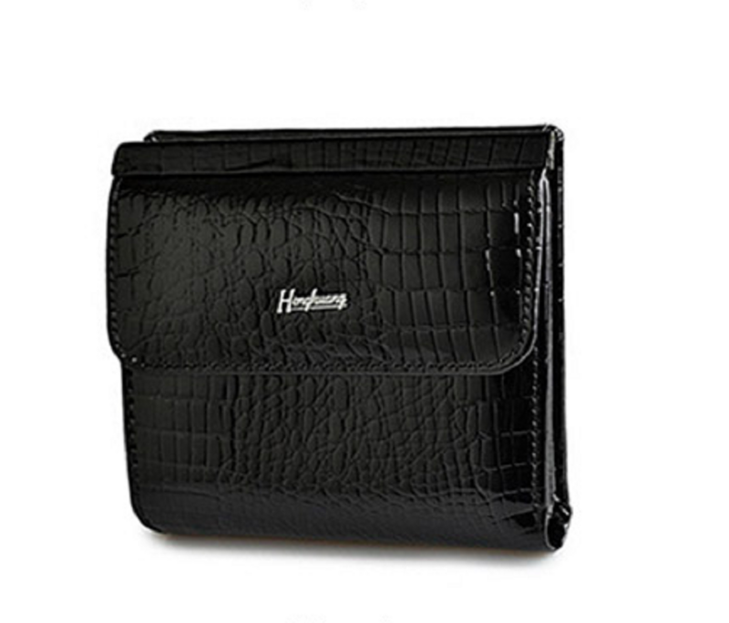 HH-Mini billetera de cuero genuino para mujer, Cartera de mano corta de lujo, tarjetero