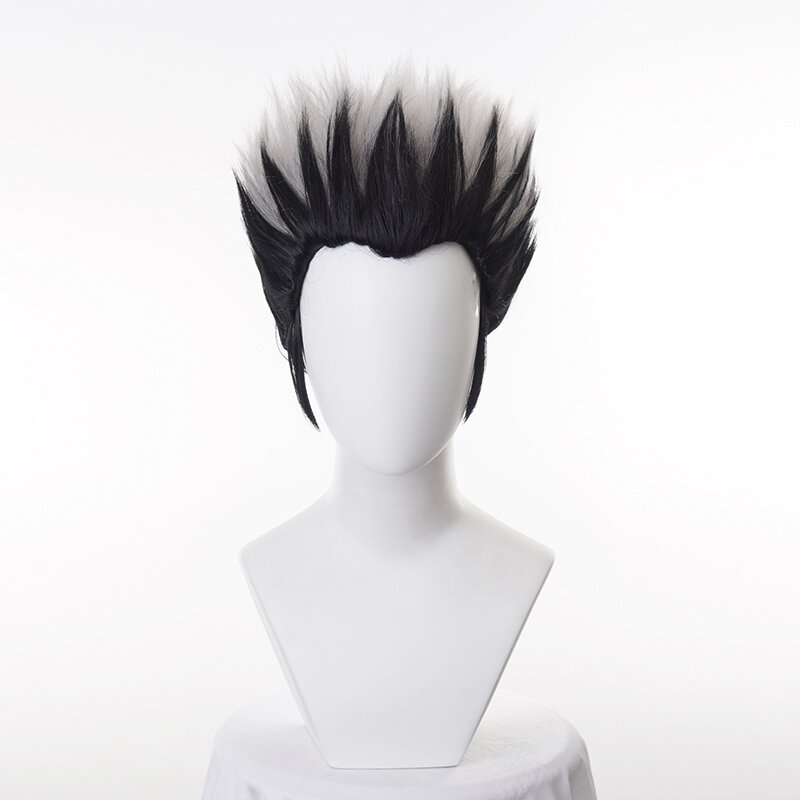 شعر مستعار كوسبلاي اصطناعي من Kabaru-bokuto ، شعر قصير ، أسود مختلط ، مقاوم للحرارة ، مع غطاء مجاني