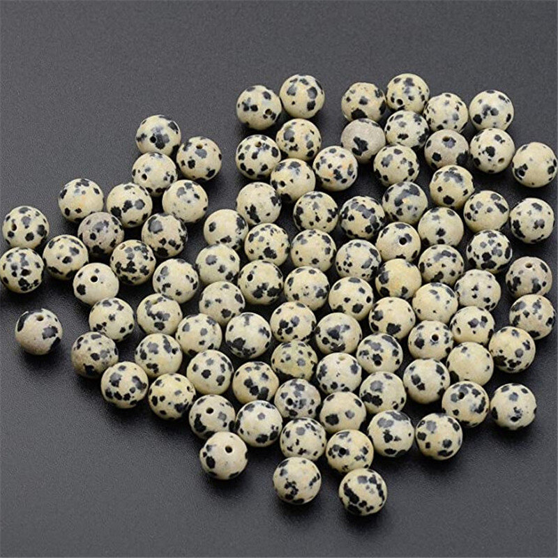 Natürliche Runde Dalmatiner Jaspis Perle Lose Perlen für Schmuck Machen DIY Handgemachte Accessoires 4/6/8/10 Mm