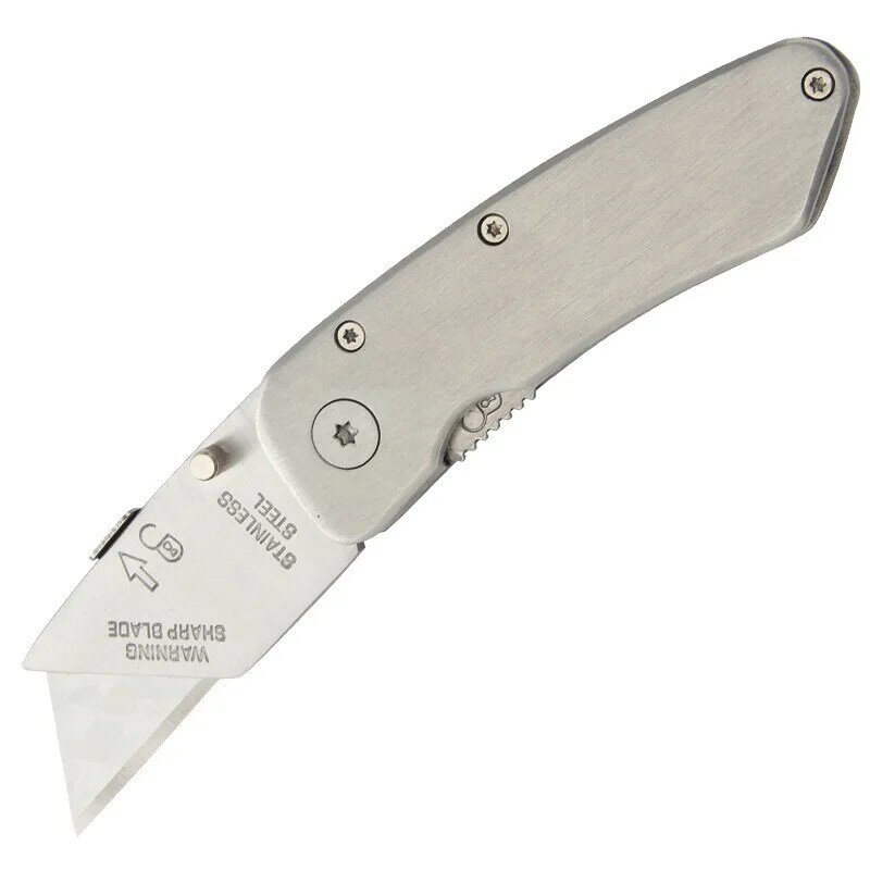 Outdoor folding trapezoidal knife stainless steel art blade and 10 blades