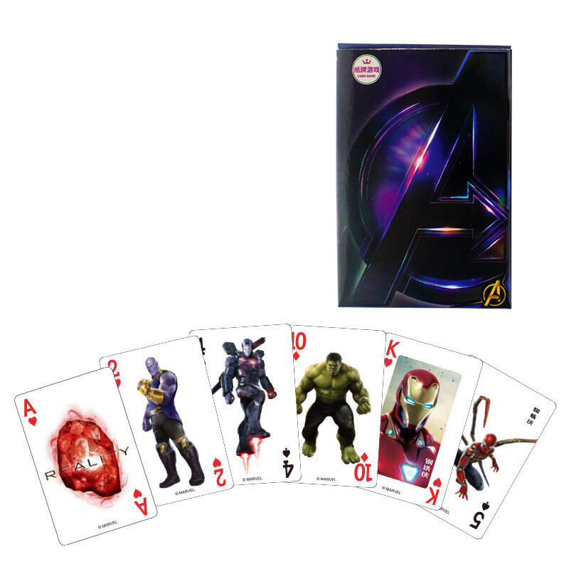 Juego Los vengadores de Marvel 4 Endgame de Capitán América, Iron Man, Spiderman, Thor, Ultra Venom, Lobezno, cartas para niños y niñas