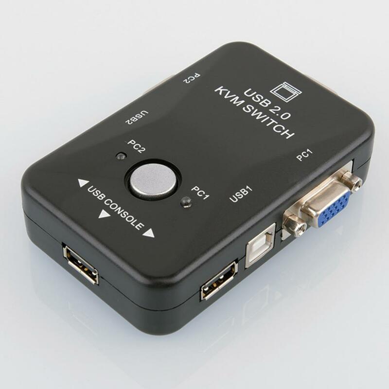 Przełącznik przyciskowy szeroko kompatybilny przełącznik KVM USB VGA przełącznik przyciskowy zapobiegający uderzeniom