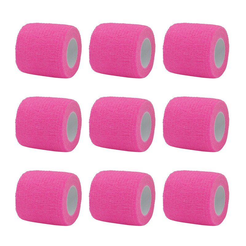 高輝度ピンクスポーツ自己粘着弾性包帯ラップテープ、バンドエイドテープ、膝サポートパッド、指、足首パーム、1 pc、6個、10個