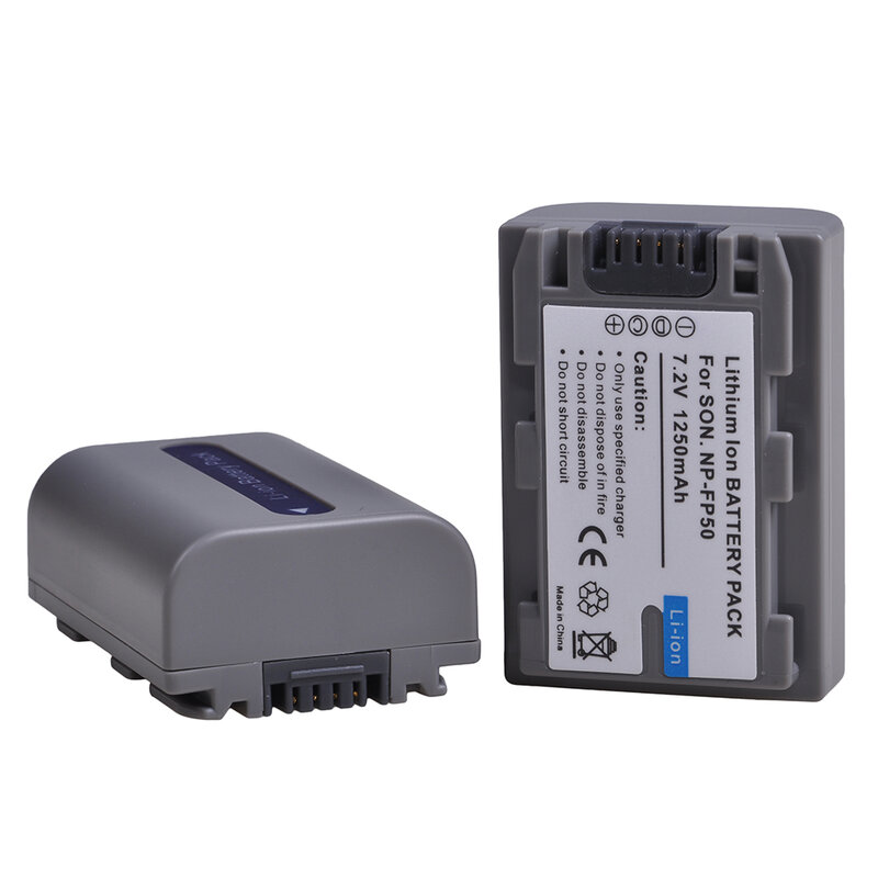 1250mAh NP FP50 Battery with Charger for Sony NP-FP50 NP-FP30 DCR DVD103 DVD105 DVD203 DVD205 DVD305 HC20 DCR-DVD92E
