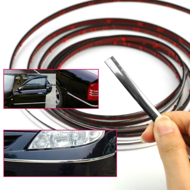1PC Universal 6mm 15mm 18mm 22mm Car Chrome Styling Decoration Moulding Trim Strips DIY Decor Car Styling Accessories Products
