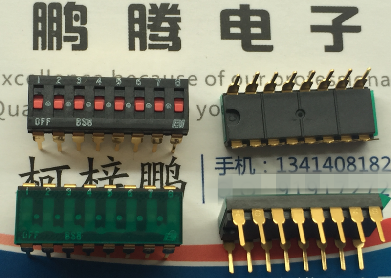 1 Cái Hàng Nhập Khẩu Nhật Bản BS8-SE Thẳng Lắp 8-Bit DIP Switch Mạ Chân 2.54Mm Dẹt Quay Bộ Phim Mã Hóa
