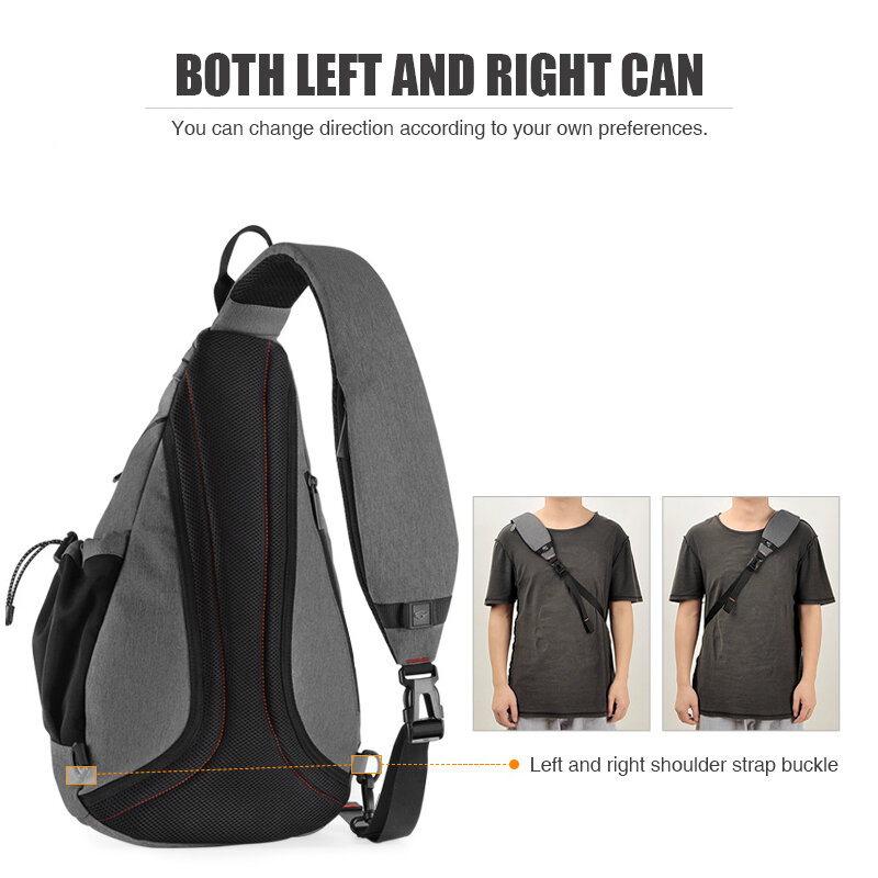 Mixi-mochila de un hombro para hombre y mujer, bolso cruzado con USB, para ciclismo, deportes, viajes, versátil, a la moda, para estudiantes, escuela