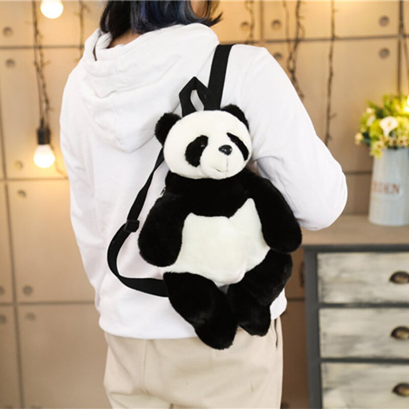 Mochilas de animales de peluche de Panda para niños y niñas, mochilas escolares ajustables de felpa, mochila de felpa para jardín de infantes, juguetes, regalos para niños