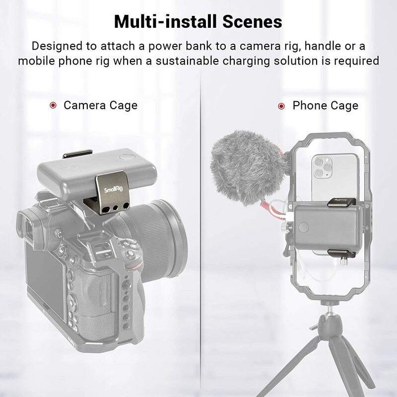SmallRig-Soporte Universal para banco de energía, ajustable para bancos de energía con rango de ancho de 53mm a 81mm para Vlogging y grabación de Video 2790