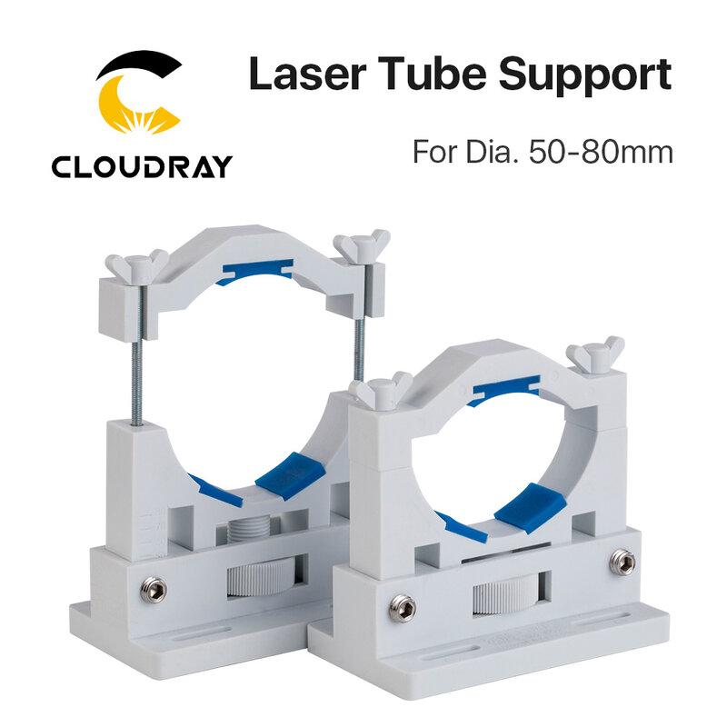 Suporte para tubo laser co2, suporte de montagem flexível de plástico 50-80mm para máquina de corte e gravação a laser de 50-180w
