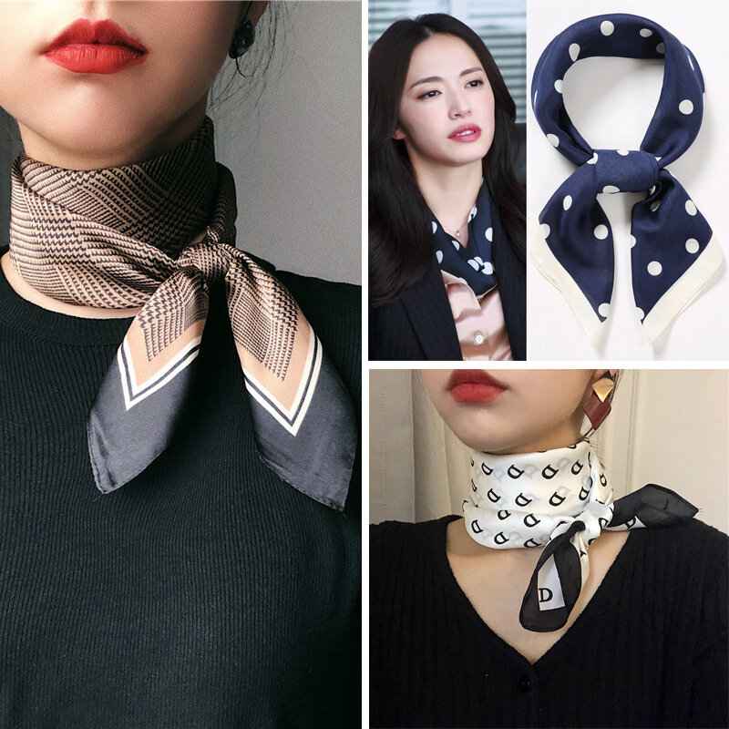 Женский декоративный шарф корейской версии с тонкой шелковой лентой, красный маленький шелковый шарф 70 см, маленький шелковый шарф