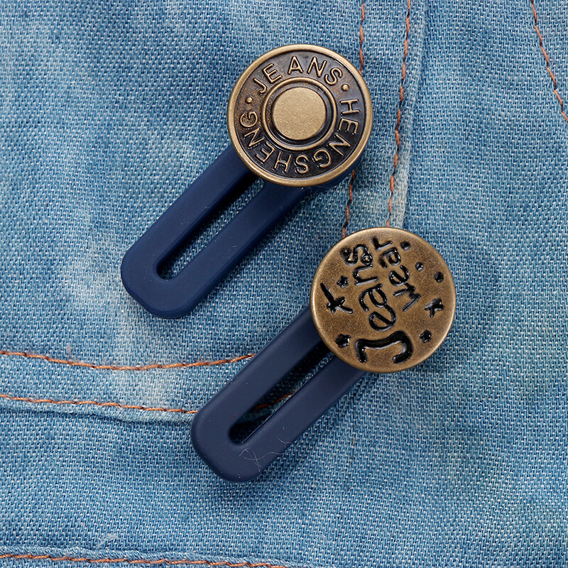 Expansor de cintura de pantalones con botón retráctil, hebilla extendida desmontable ajustable, botones de costura de ropa de Metal