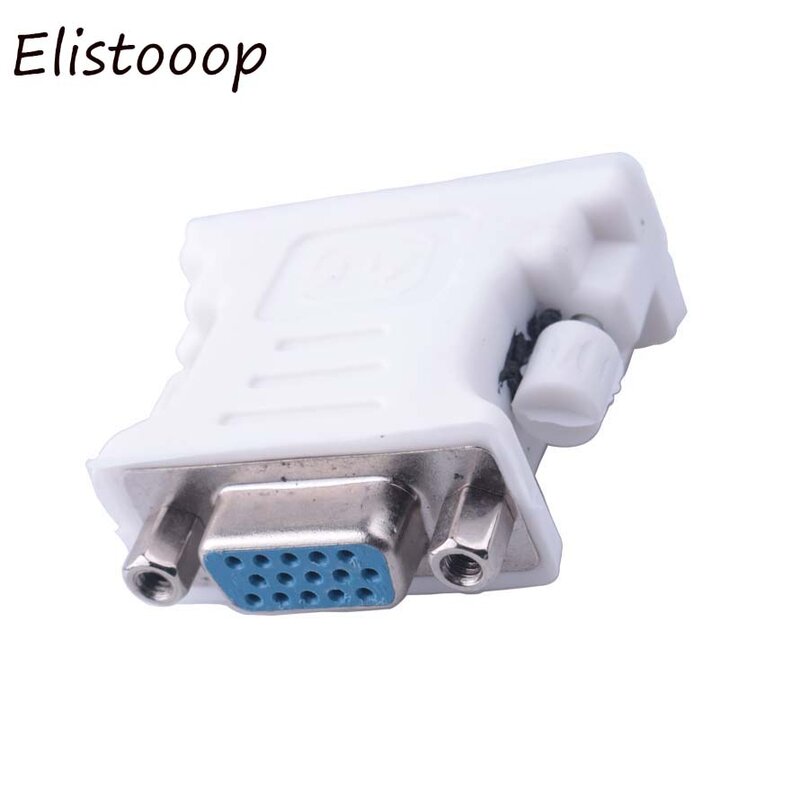 Elistooop DVI-I 24+5 Pin DVI Male to VGA Female Video Converter Adapter for PC laptop HDTV LCD DVD Computer Projector