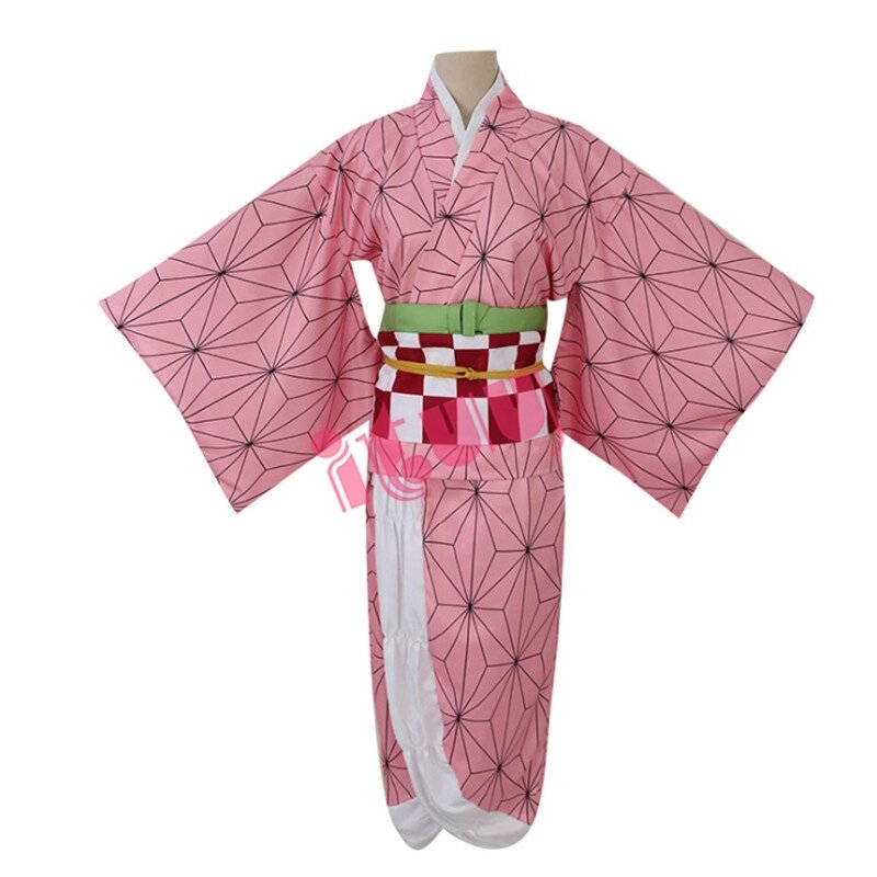 Disfraz completo de Kamado Nezuko para niños y adultos, disfraz de Demon Slayer Kimetsu no Yaiba, Kimono japonés, ropa de Halloween y Navidad