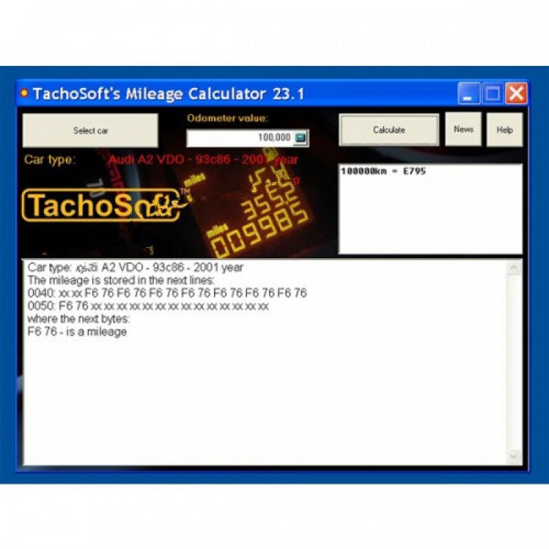TachoSoft Laufleistung Rechner 23,1 TachoSoft laufleistung zähler berechnung software V 23,1 mit lizenz digitale kilometerzähler rechner