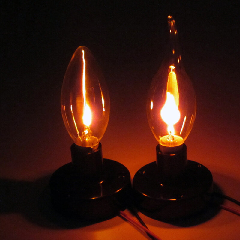10pcs/lot AC220V E14 Flame Bulbs E27 Candle Bulbs 3W Tungsten Light Bulb Vintage Decorative Lamp Emulation Fire Lighting for Bar