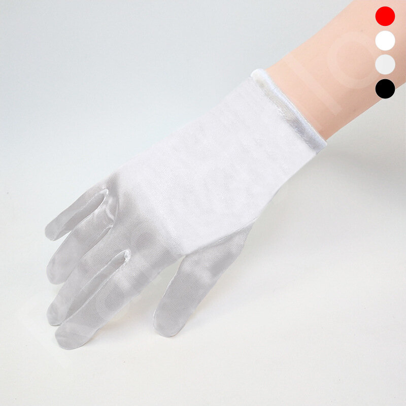 Короткие искусственные перчатки на палец, атласные манжеты, простые свадебные аксессуары, недорогие женские свадебные аксессуары