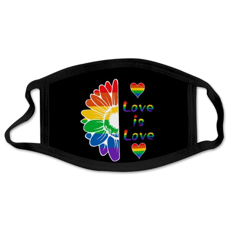 New Unisex LGBT Pride Ice Silk bocca maschera Rainbow Stripes stampa digitale Face Cover 28TF