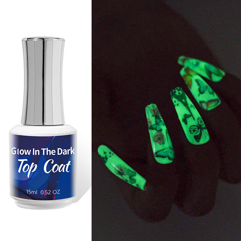 10ml Luminous Nail Gel Top Coat Gel Polish Glow In the Dark Soak Off Nail Art UV Gel Varnish Manicure Nail Primer Top Base Coat