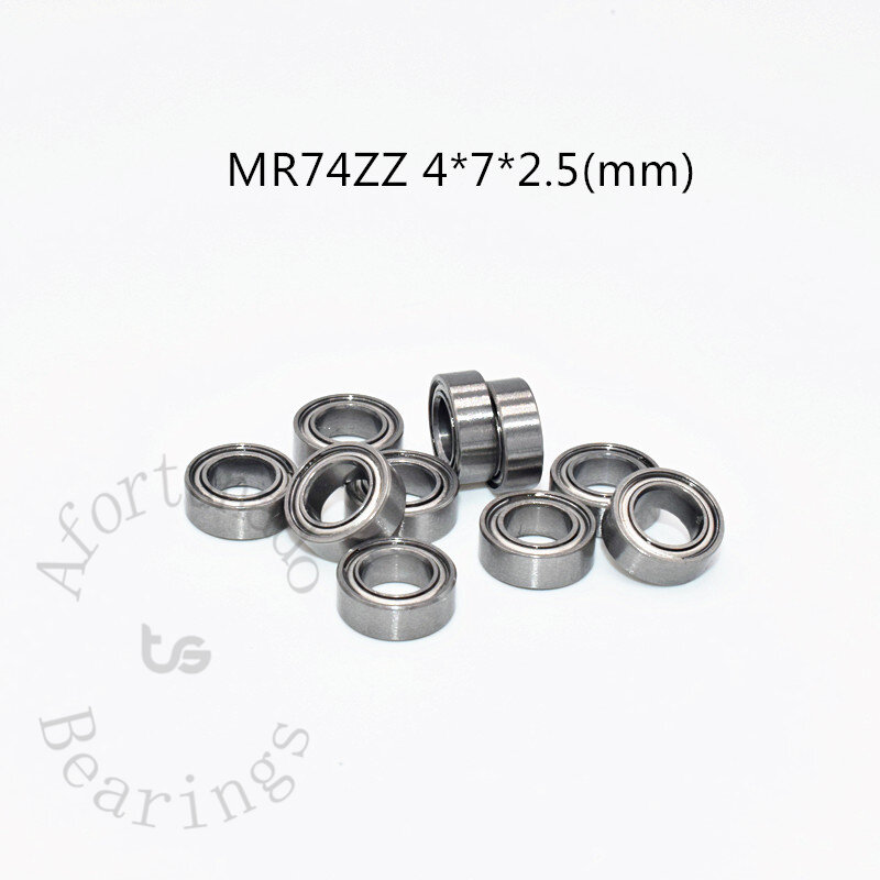 MR74ZZ Миниатюрный подшипник 10 шт. 4*7*2,5 (мм), бесплатная доставка, хромированная сталь, металл, герметичные высокоскоростные детали механического оборудования