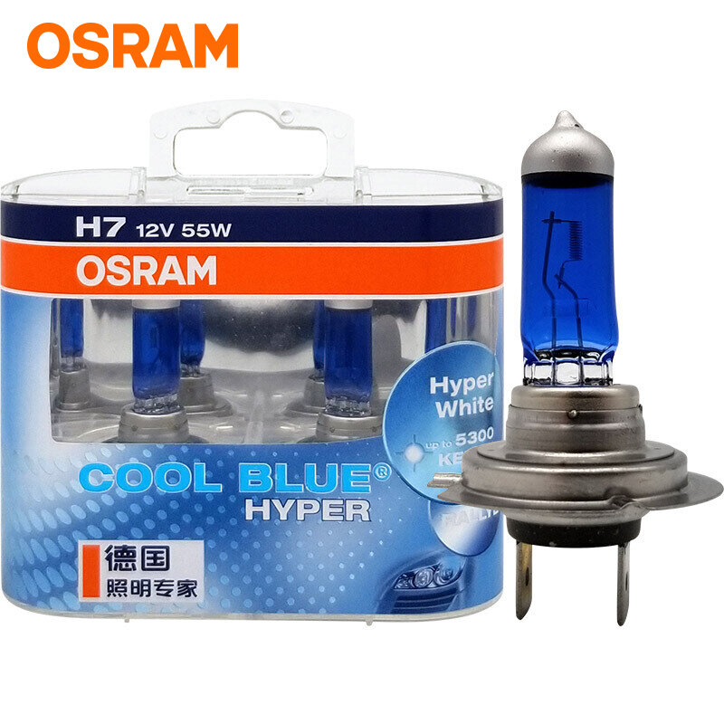 Reflektor samochodowy Osram H7 H1 H4 halogenowy reflektor samochodowy 5300K białe światło 12v 55w dla Honda Buick Volkswagen Golf zimny niebieski Hyper