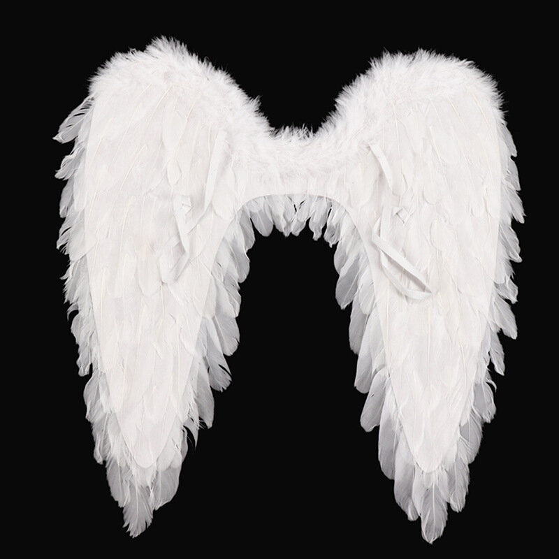 Asas de penas de anjo halloween decoração de natal adereços de festa palco desempenho mostrar cena layout asas de anjo preto vermelho branco