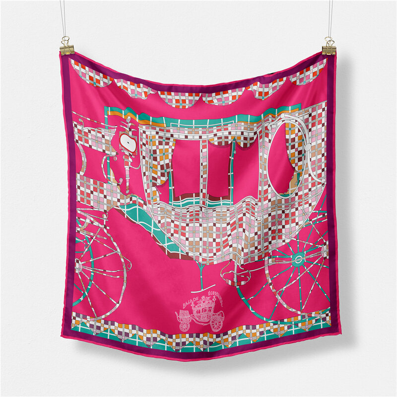 Foulard carré imprimé LatejWheel pour femme, écharpe design, bandana, bandeau de sauna de luxe, hijab de la présidence, marque de mode, 53cm, 2023