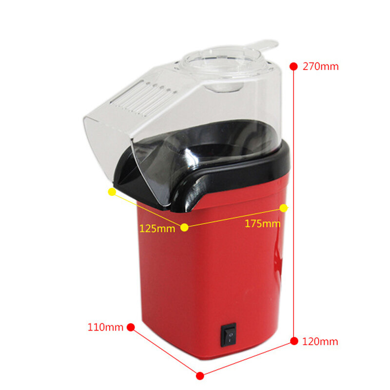 1200W Elettrico Mais Popcorn Maker Automatiche Ad Uso Domestico Mini Aria Macchina Per Fare I Popcorn FAI DA TE di Mais Popper Regalo Dei Bambini 110V 220V