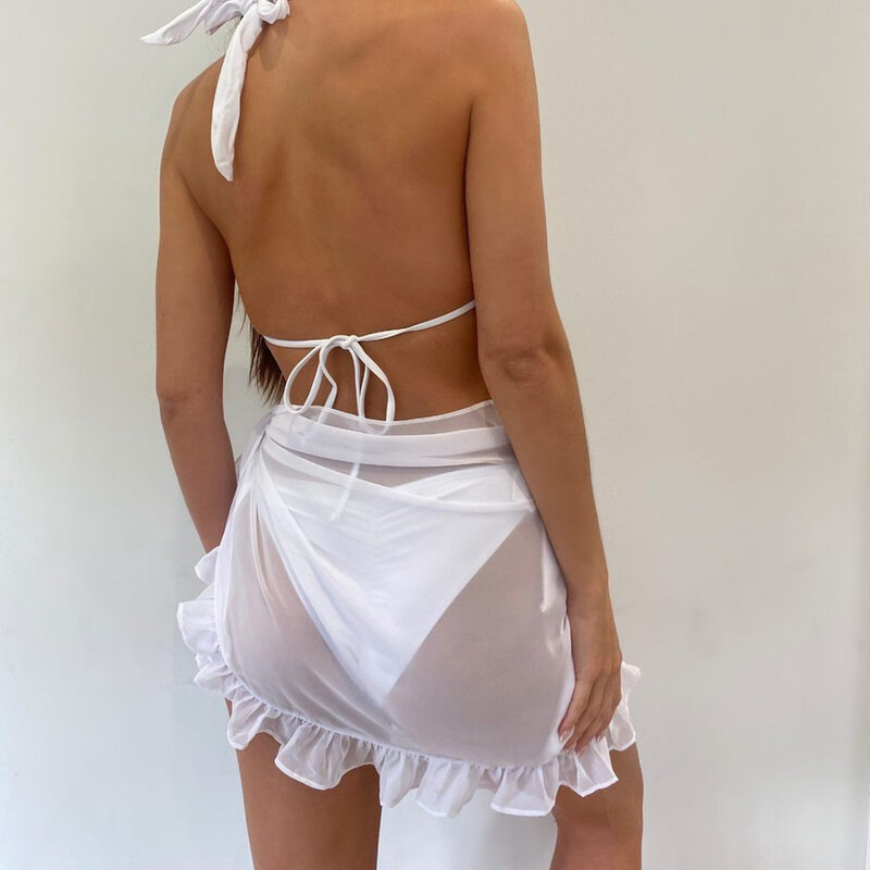 Wrap Kaftan Sarong Strand Sexy Röcke 9 Farbe Badeanzug Abdeckung-Ups Frauen Chiffon Bademode Pareo Schal Bikini Abdeckung-ups 2021