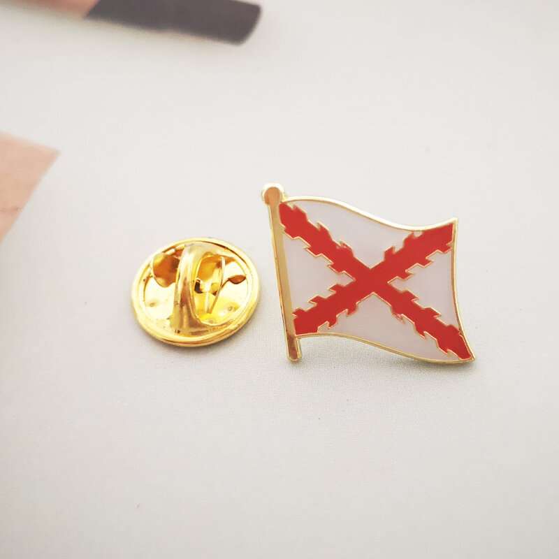 Imperium hiszpańskie krzyż burgundii flaga przypinki na klapę broszka odznaka godło narodowy hiszpania odznaka garnitur Pin osobowość stanik