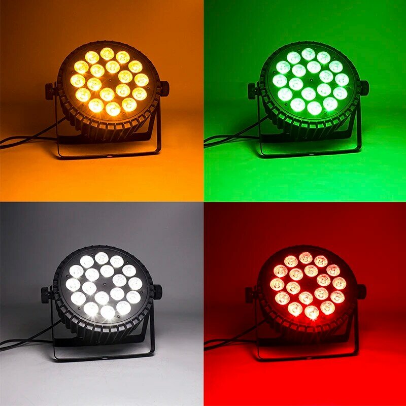 Par de luces LED RGBWA + UV de aleación de aluminio, 18x18W, 6 en 1, iluminación DMX512, equipo de Dj de escenario profesional, envío rápido