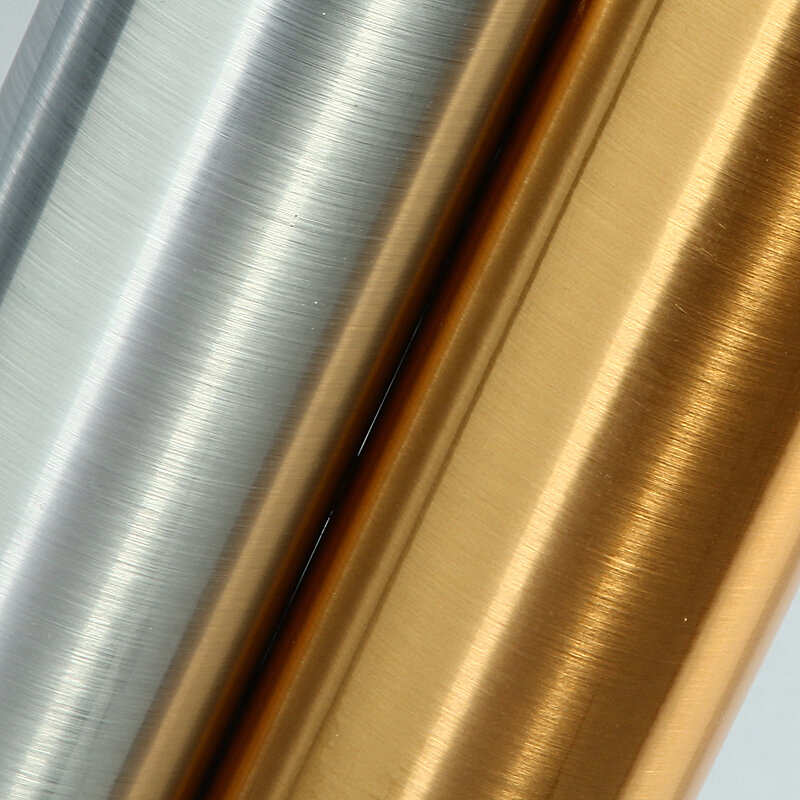 Szczotkowane złoto papier ścienny z PVC lustro wodoodporna aluminiowa naklejka foliowa srebrna samoprzylepna tapeta Diy folia do renowacji mebli