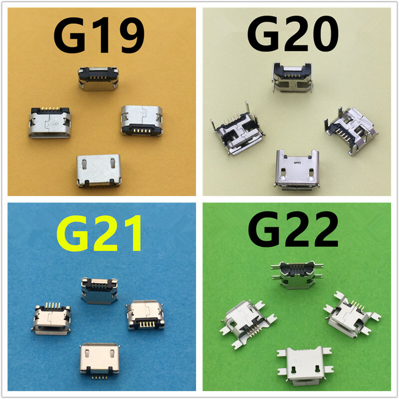 20 моделей микро-USB 5-контактный Женский Разъем для детской зарядки