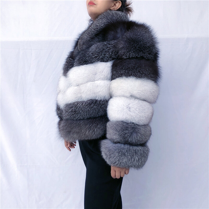 Manteau en Fourrure Naturelle avec Barre Diagonale pour Femme, Gilet d'Hiver, Veste sur Mesure, Nouvelle Collection 2023