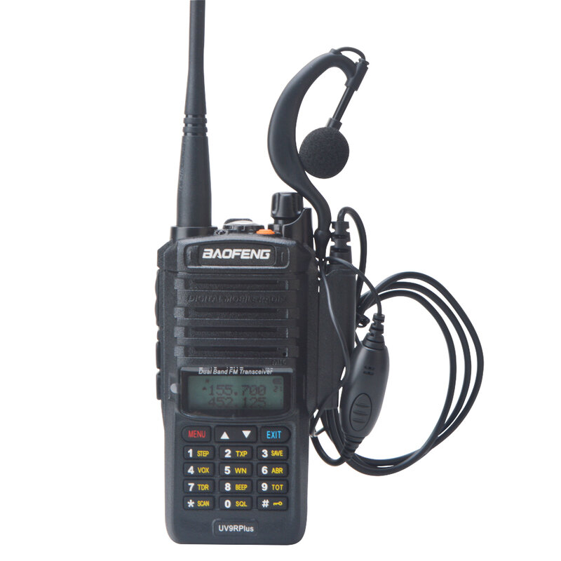 Baofeng-walkie-talkie de mano con manos libres, UV-9RPlus, 136-174MHz y 400-520MHz, UHF, VHF, banda Dual, 8W, impermeable, IP57, VOX, FM