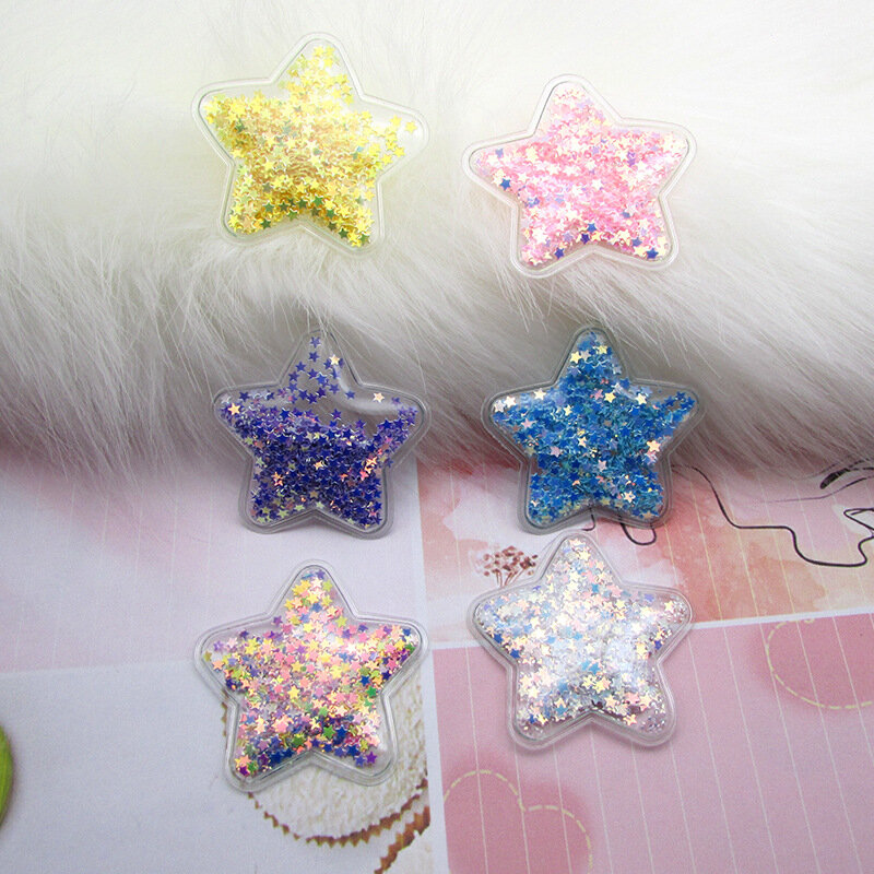 Patch étoile fantaisie en PVC Transparent, 100 pièces/lot, paillettes pour vêtements, Clip à gâteau, accessoires de couvre-chef