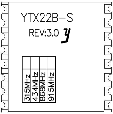 YTX22B-S2 RF 315MHZ 433 Mhz 868 Mhz 915 Mhz módulo transceptor de rádio freqüência 20dBm (RF \ LORA \ \ FSK \ ASK \ OOK)