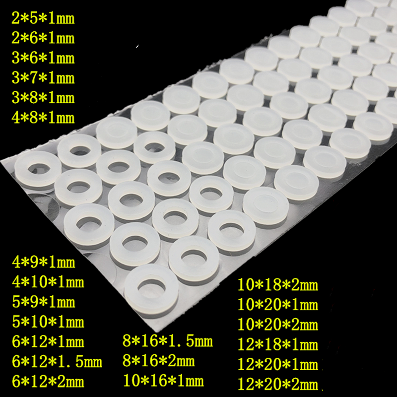 Joint torique en silicone blanc, rondelle en caoutchouc, joint torique, silicone, VMQ, épaisseur 1.5mm, Hong4 mm, 5mm, 6mm, 7mm, 8mm, 9mm, 10mm, 11mm, 12mm, 13mm