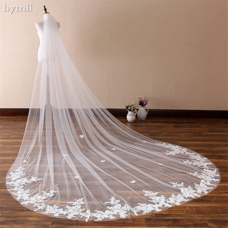 1 Layer Extra Wide Vintage Lace Wedding Veil,Cathedral Wedding Veil, Floral Lace Wedding Veil Romantic Soft Bridal Veil