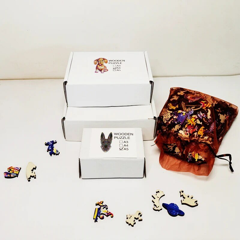 Nuovo 2021 Puzzle per cani Puzzle in legno 3D bambini artigianato in legno fai-da-te modellistica di animali giocattoli di decompressione giocattoli classici Puzzle in legno