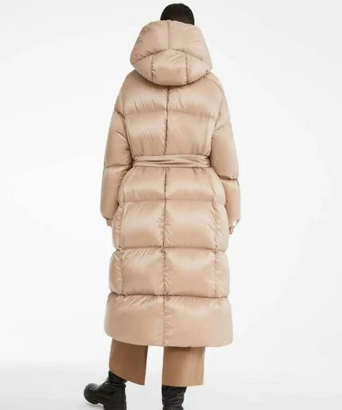 90% White Duck Down Jacket Women Fashion Oversized Fluffy Down Coat Female 2021 New Winter Warm Hooded Down Parkas q437