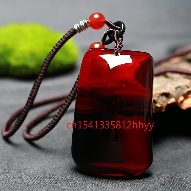 Amber Bijenwas Rode Bloed Amber Waterdruppels Ketting Hanger Charm Sieraden Hand-Gesneden Hanger Voor Vrouwen Mannen Mode Accessoires